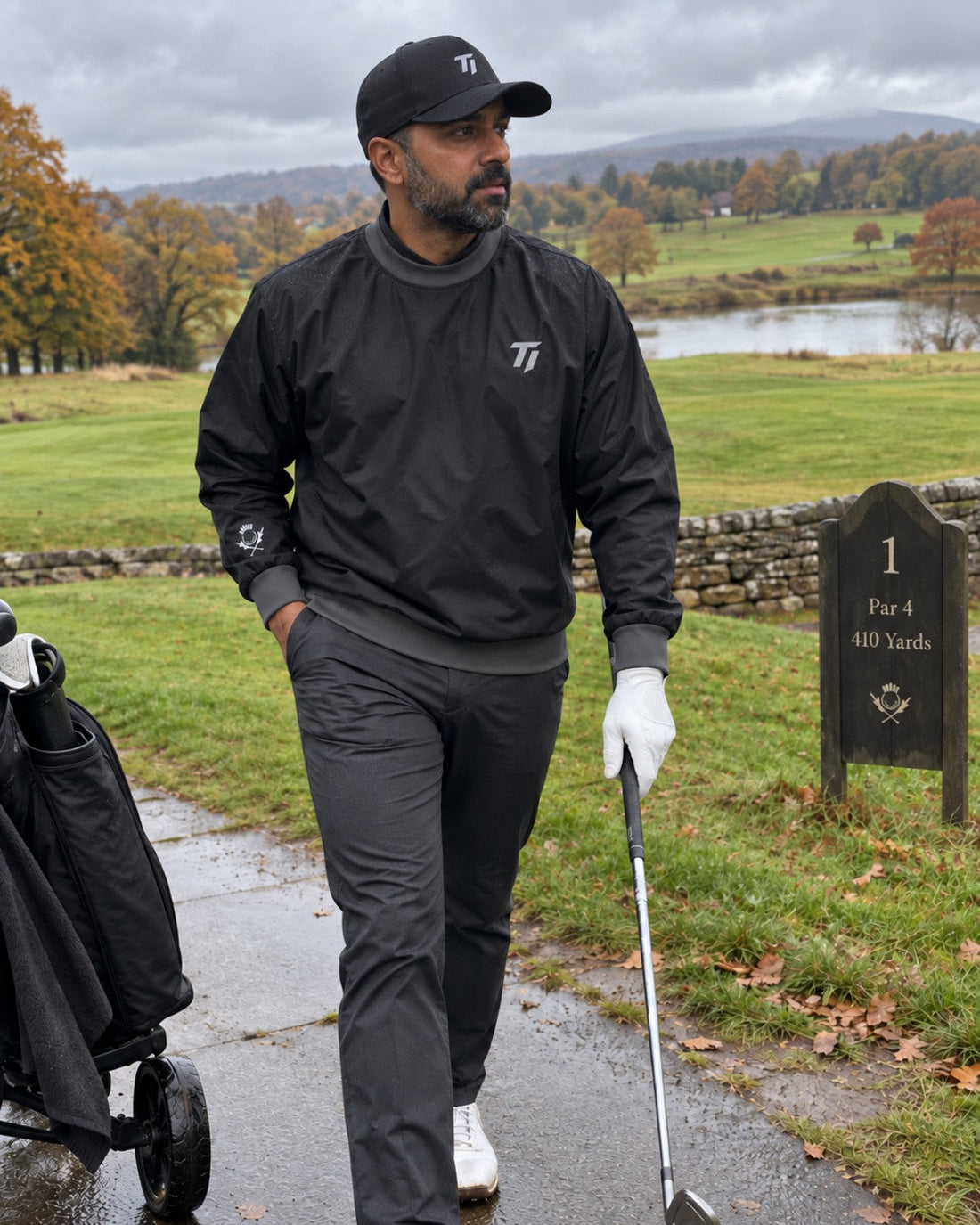 Thistle & Iron HIGHLANDER Crew Wind Top in Black