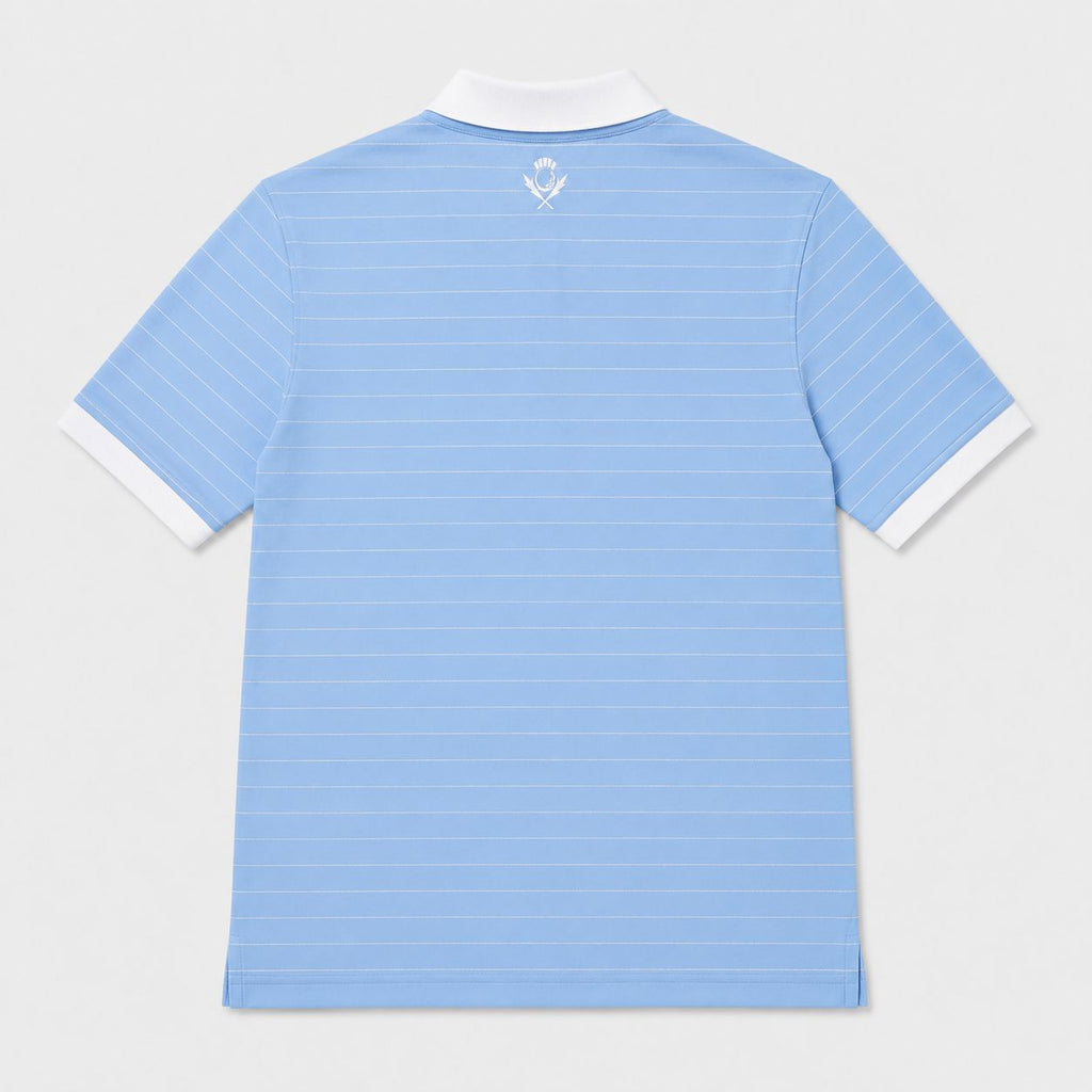 Founders Pinstripe Polo - Powder Blue