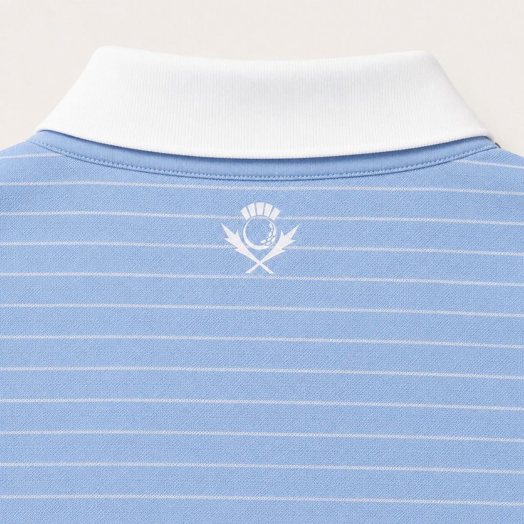 Founders Pinstripe Polo - Powder Blue
