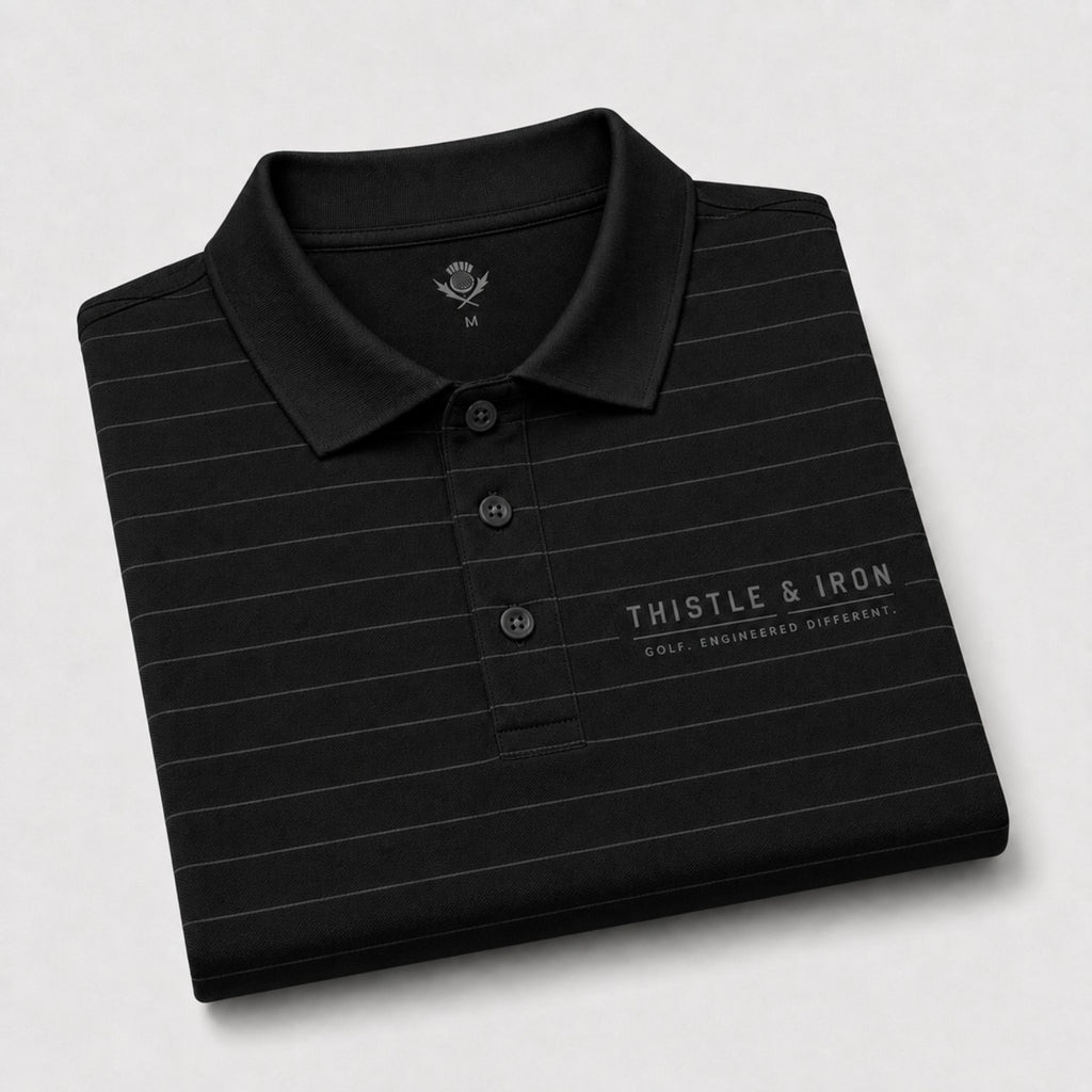 Founders Pinstripe Polo - Blackout