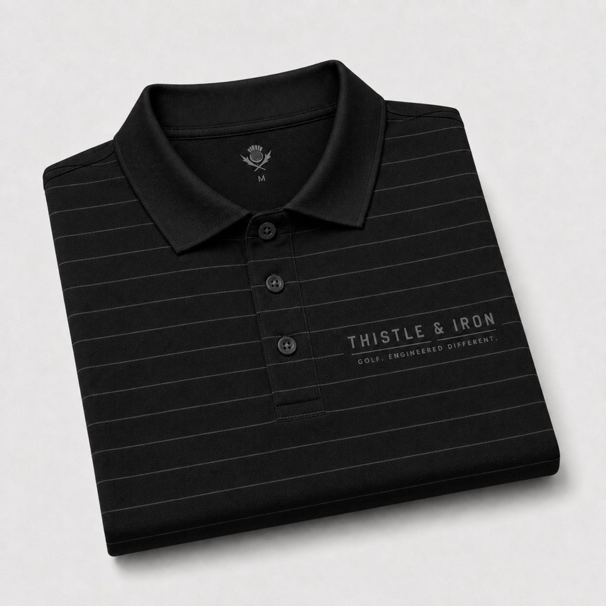 Founders Pinstripe Polo - Blackout