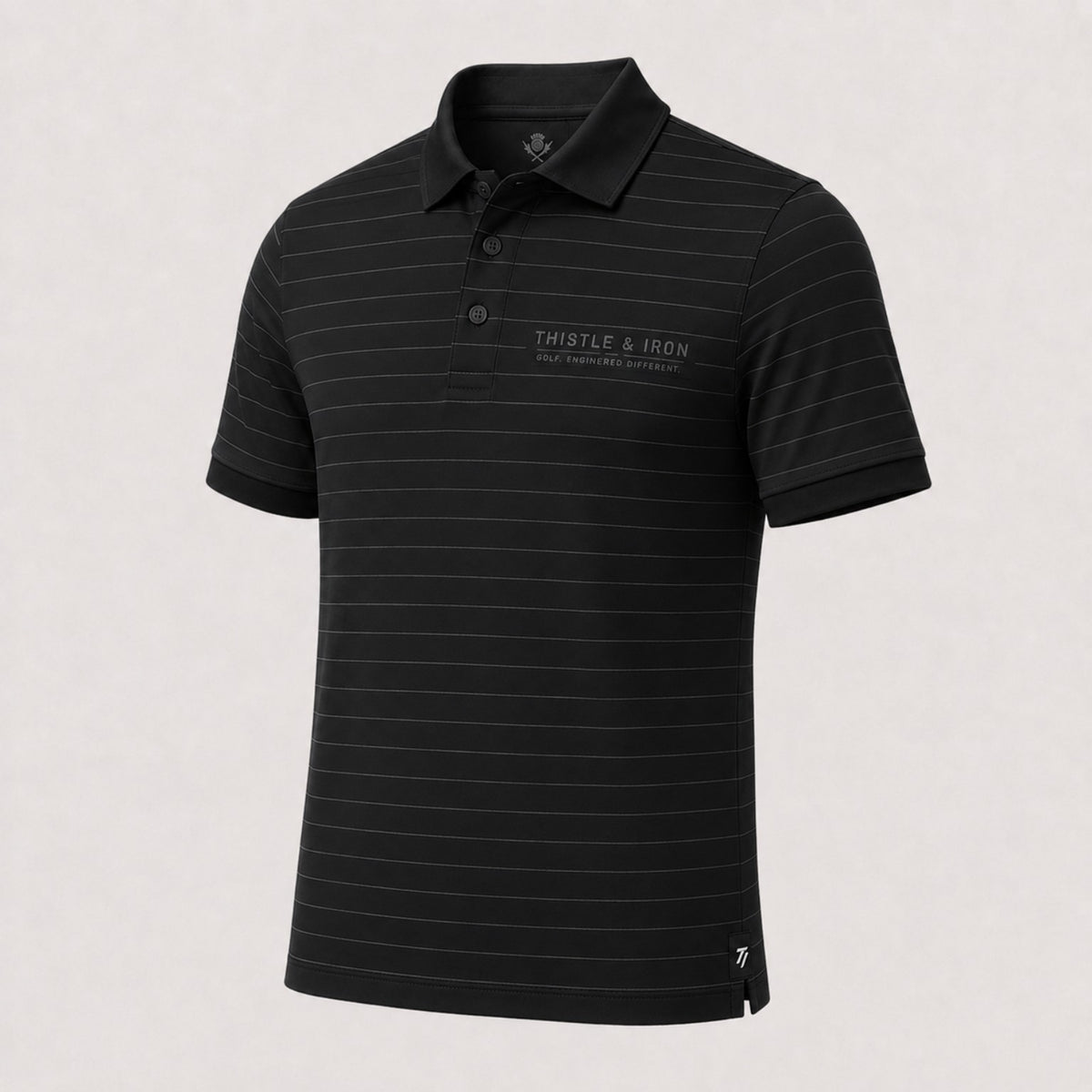 Founders Pinstripe Polo - Blackout
