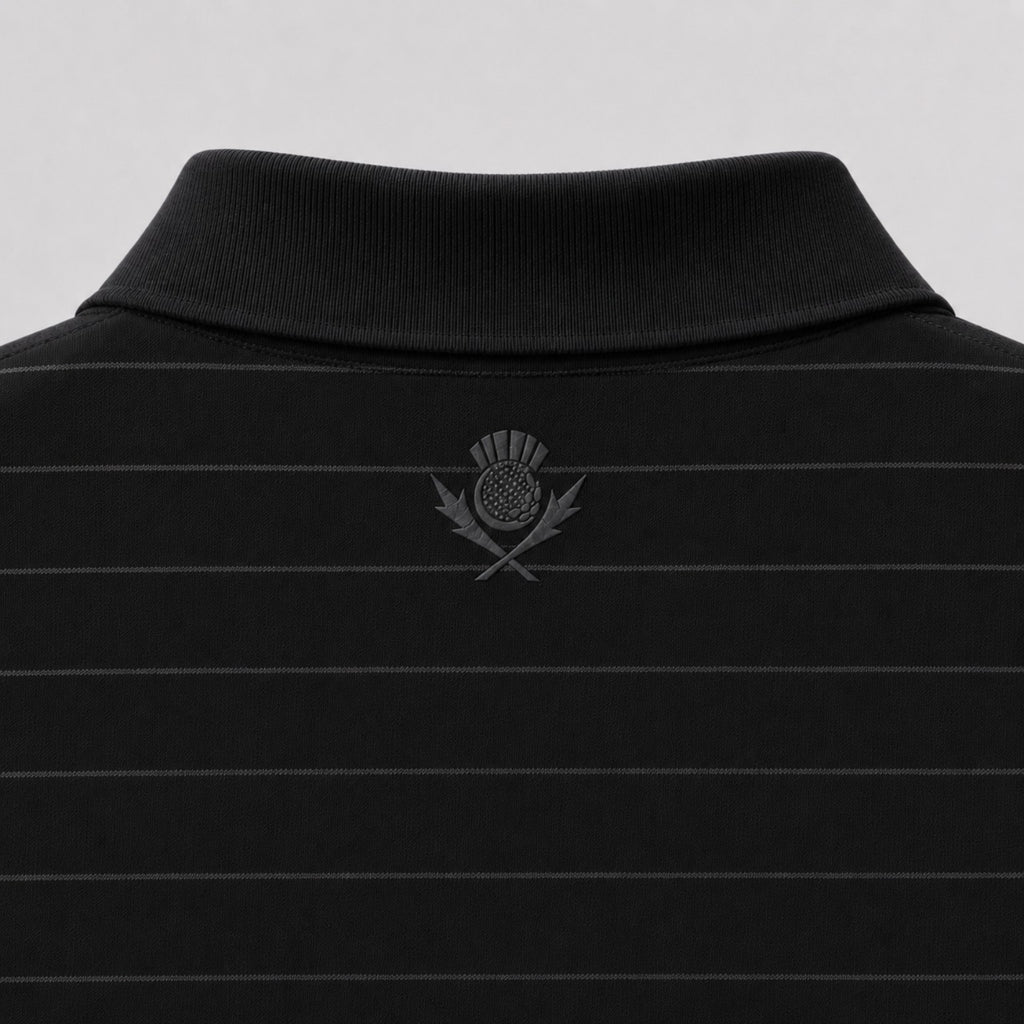 Founders Pinstripe Polo - Blackout