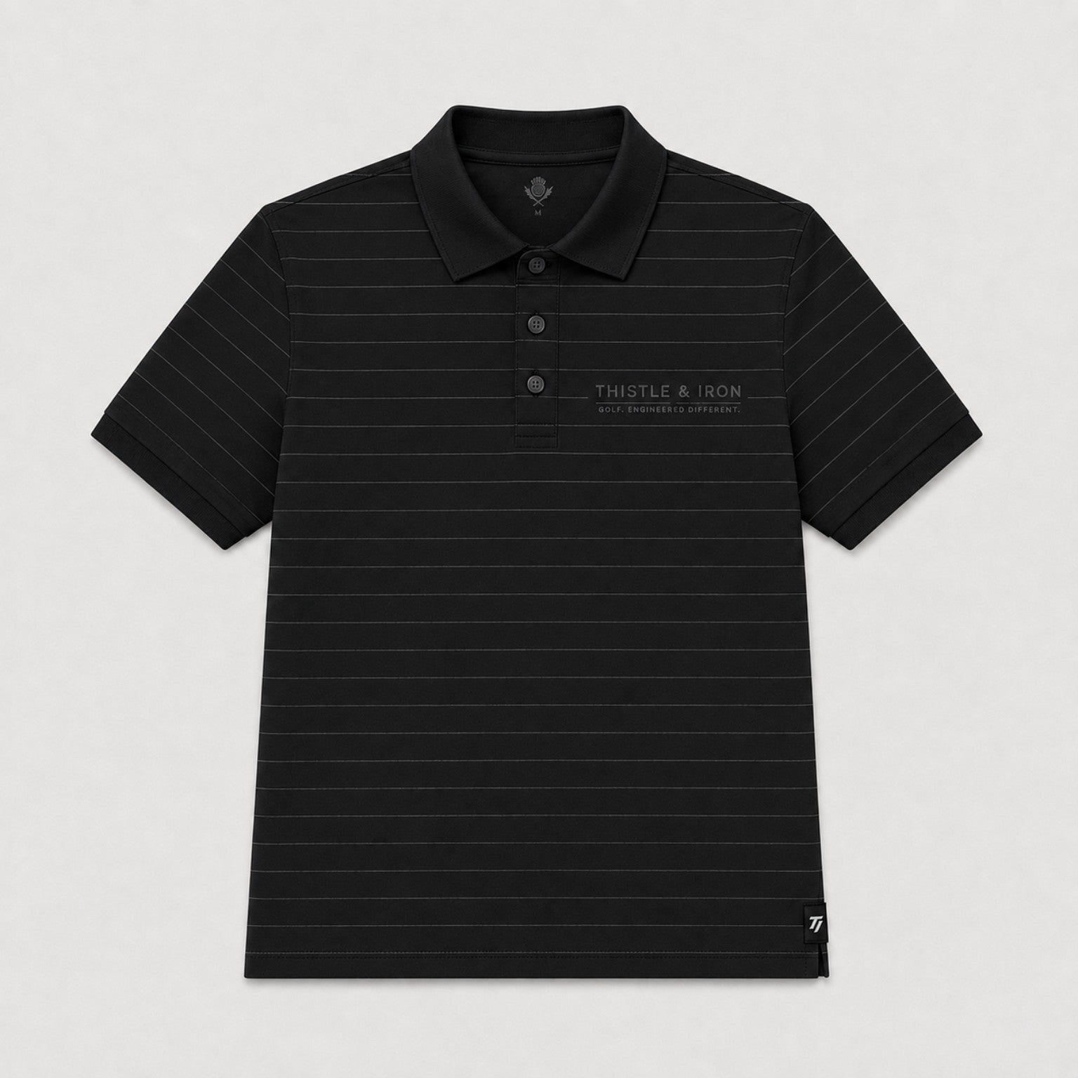 Founders Pinstripe Polo - Blackout