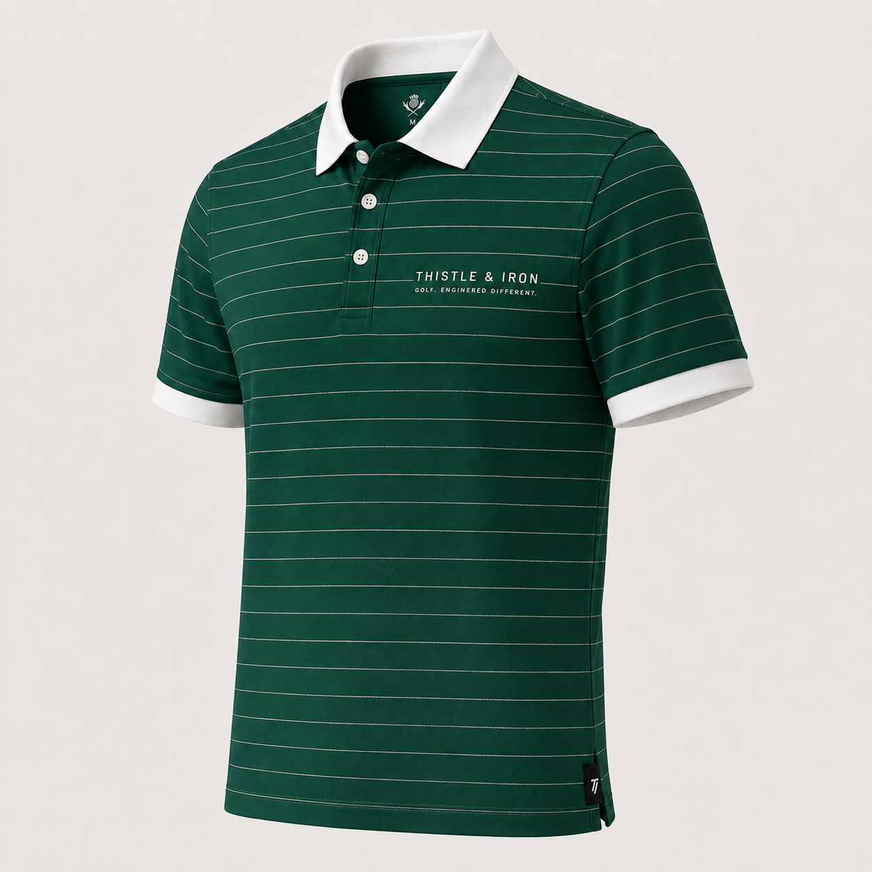 Founders Pinstripe Polo - Racing Green