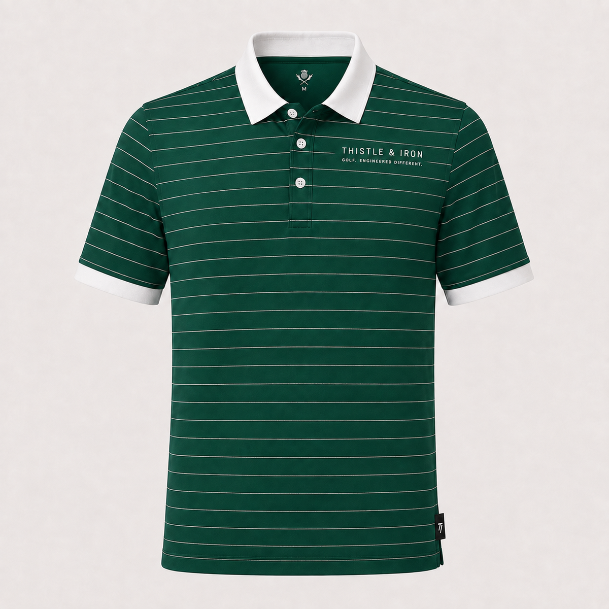 Founders Pinstripe Polo - Racing Green