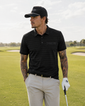 Founders Pinstripe Polo - Blackout