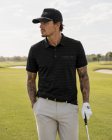 Founder Pinstripe Polo — Blackout